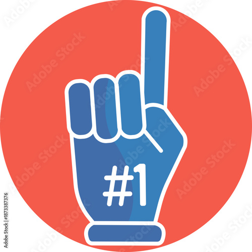 A foam finger raised in support, symbolizing basketball fans cheering enthusiastically for their team during a game.