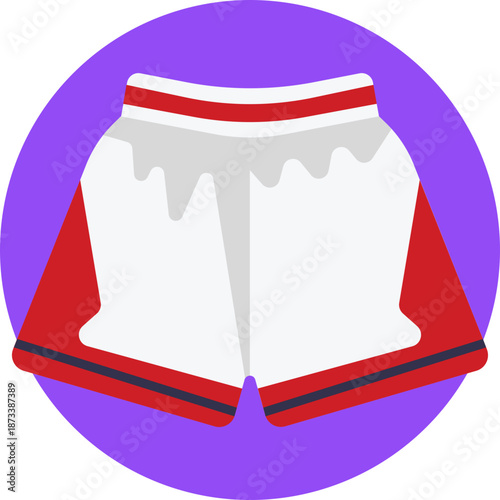 A simple icon representing loose-fitting basketball shorts with an elastic waistband, designed for comfort and mobility during play.