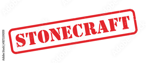 Stone Craft Grunge Rubber Stamp Texture with Distressed Vintage Ink Style for Handmade Art, Masonry Branding, and Retro Typography Design