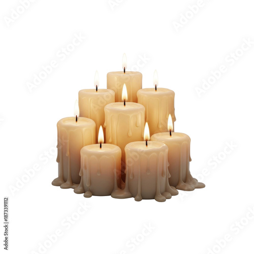 Candles group on Transparent Background