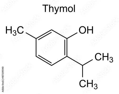 Thymol, chemical structure of thymol, drug substance