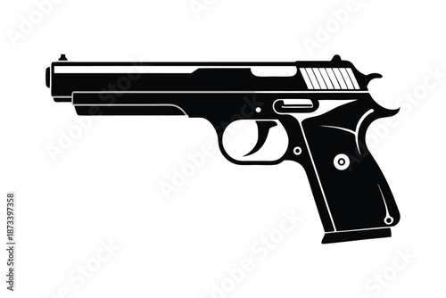Concealed Carry Compact Pistol Silhouette Art Element