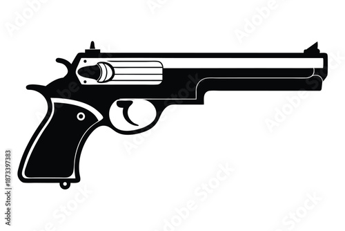 Modern Striker-Fired Pistol Silhouette for Security Branding