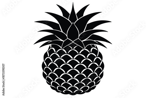 Abstract Pineapple Fruit Silhouette Vector Design Element