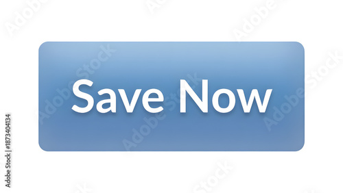 3D Modern Blue Web Button with Text 