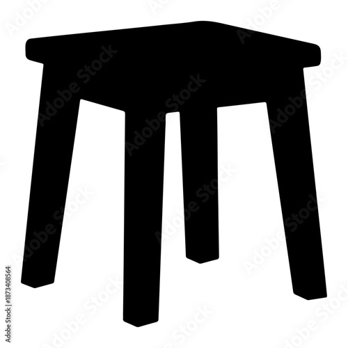 Chinese New Year Simple stool silhouette on transparent checkered background