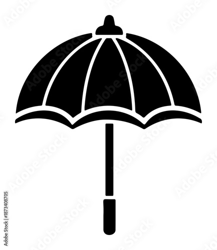 Chinese New Year Classic open umbrella icon with curved sections