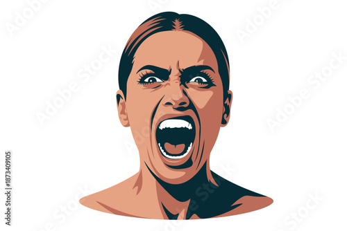 A woman with a shocked and angry expression on her face