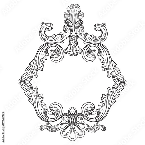 Retro ornate decorative frame vector illustration