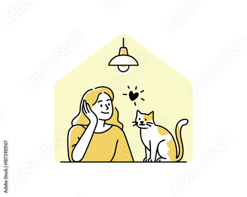 A woman and her cat share a loving moment at home