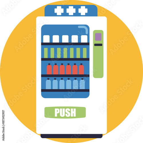 Automated dispenser: Represents a vending machine that provides snacks, drinks, or other items automatically.
