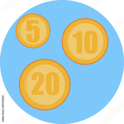 Stack of Coins: Represents money inserted into a vending machine to make a purchase.