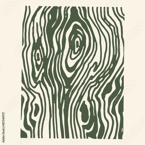 Abstract Organic Wood Grain Pattern Illustration. Bold Wavy Lines for Modern Tribal or Nature Inspired Backgrounds.