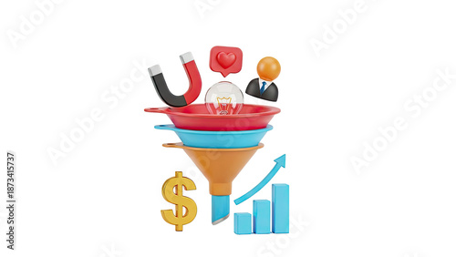 Sales Funnel and Business Growth Concept