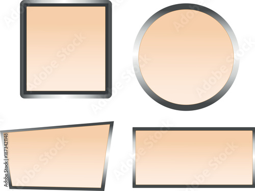 Decorative Frame Set with Silver Outline in Various Shapes
