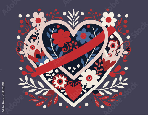 High-quality vector illustrations for Valentine's Day, romantic and modern in style.