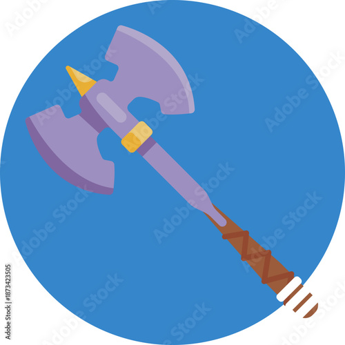 A traditional Viking battle axe with a broad, curved blade, symbolizing strength, combat, and Norse warrior culture.