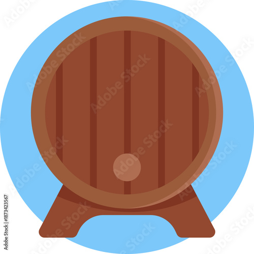 Wooden storage barrel used by Vikings for storing food, drink, or supplies on long voyages.