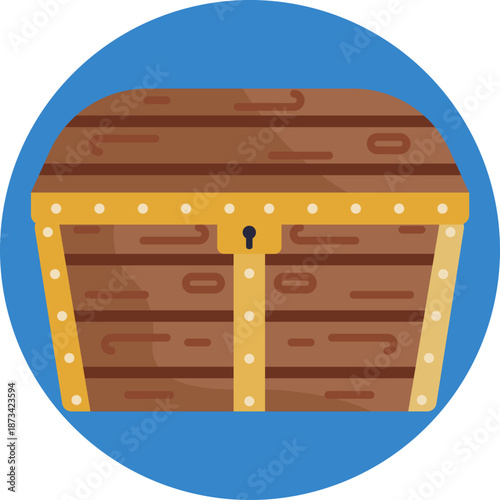 Viking Treasure Chest: A wooden chest overflowing with gold coins, jewels, and precious artifacts, symbolizing Viking wealth and plunder.