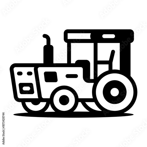A linear icon depicting a tractor