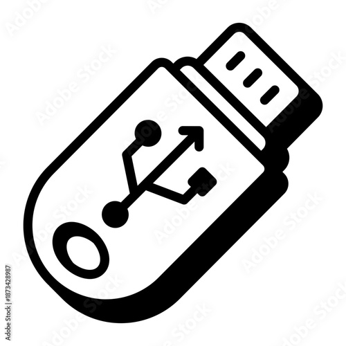 A linear icon showing a flash usb