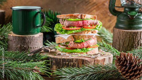 Fresh lumberjack sandwich s...