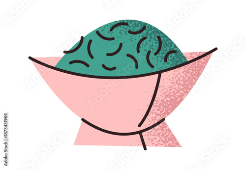 Fresh dried green tea bowl