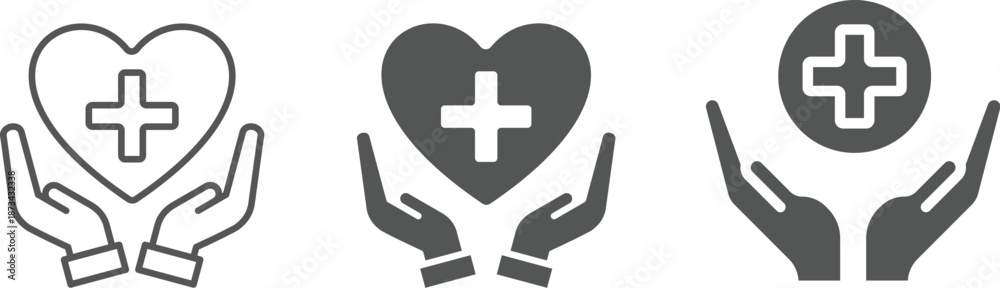 Obraz premium Healthcare medical line icon set. Medicine and hospital outline icons. Clinic, pharmacy, laboratory symbols. Doctor, ambulance, DNA, heart, and dental signs. Vector illustration. Healthcare set.