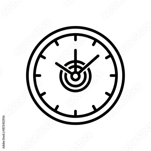 Minimalist Clock Illustration Showing Time on an Analog Clock Face