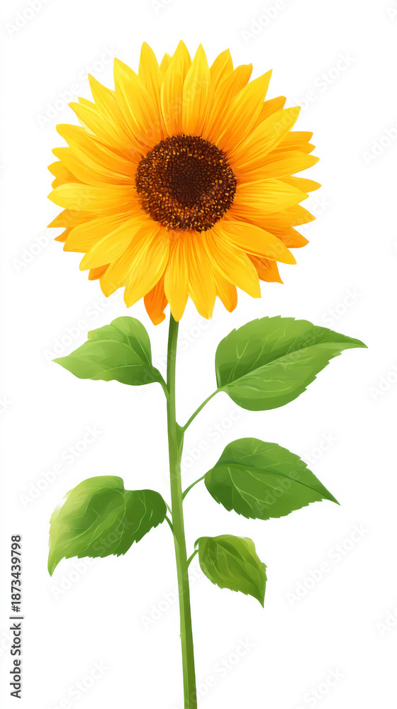 Naklejka premium Vibrant yellow sunflower bloom in summer garden for nature decor and floral designs