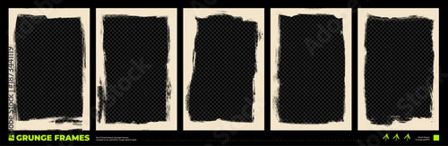 Snow grunge graffiti photo frames. Spray paint photo borders for social media networks. Grunge graffiti frame template collection with torn rough edges. Vintage texture brush background.