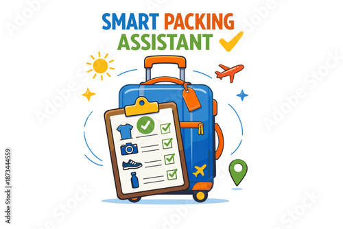 Smart packing assistant: efficient travel planning with checklist and icons