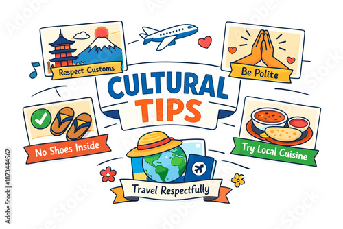 Cultural tips for respectful travel: customs, politeness, local cuisine, no shoes inside