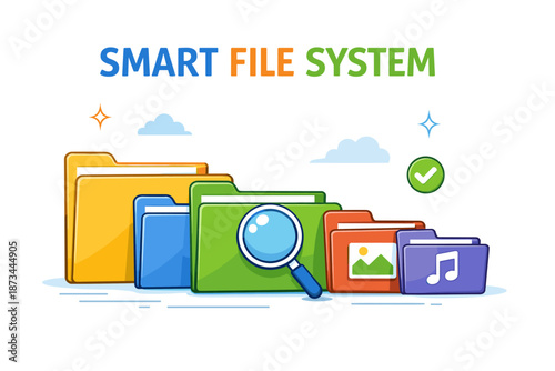 Smart file system: efficient digital organization with colorful folders and icons