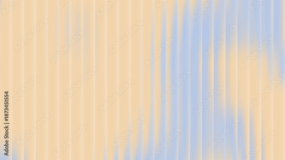 Obraz premium Ribbed glass background with refraction effect. Reeded glass with blue and yellow gradient. Abstract vector background