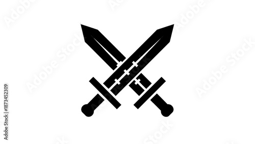 Vector illustration of iconic crossed bladed weapons, symbolizing battle and honor, on transparent background