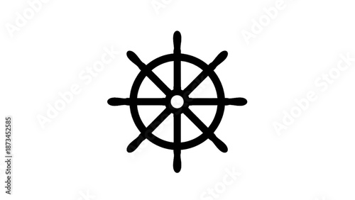 Vector illustration of a classic ship's wheel, a timeless symbol of navigation, on transparent background