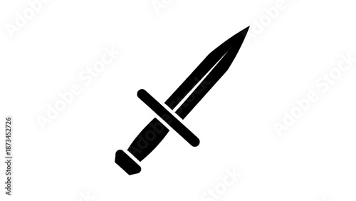 Vector illustration of a sharp dagger or knife weapon icon, on transparent background, for battle and defense concepts