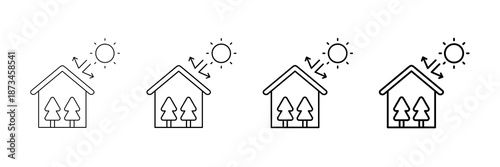 Greenhouse Gas Icons Vector Set In Different Stroke Line Style