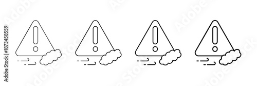 Air Pollution Icons Vector Set In Different Stroke Line Style