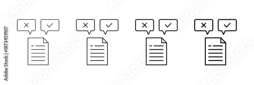 Hypothesis Testing Icons Vector Set In Different Stroke Line Style