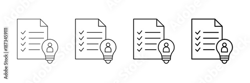 Logical Conclusion Icons Vector Set In Different Stroke Line Style