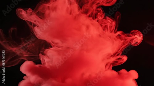 Abstract red smoke cloud on black background for design projects
