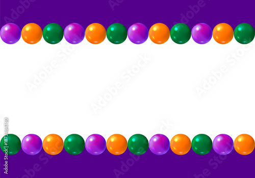 Mardi Gras Beads. Mardi Gras decorative beads background