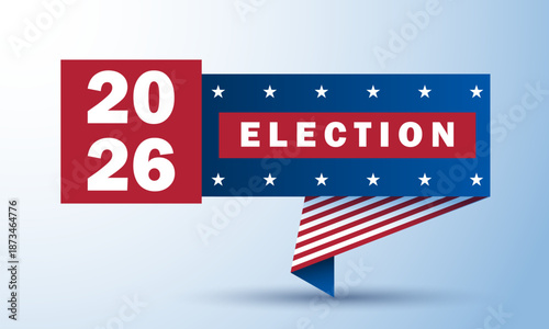 Vote. Every voice matters. Vector banner template for US election. Election day. Usa debate voting 2026 . Election voting poster. Vote 2026 in USA, banner design