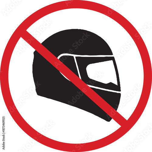 No Motorbike Helmet Sign No Motorcycle Helmet Icon