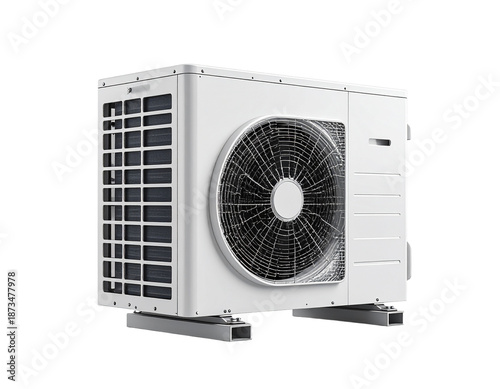 Air conditioning unit isolated on transparent background for design and commercial use