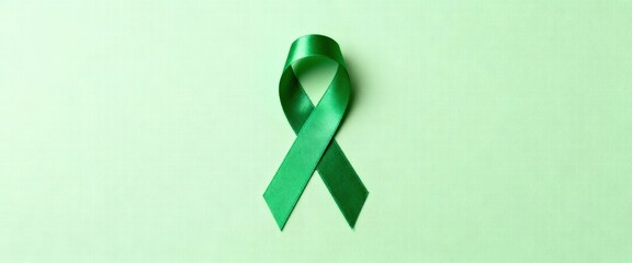 Green Awareness Ribbon Symbolizing Support for Mental Health and Important Causes