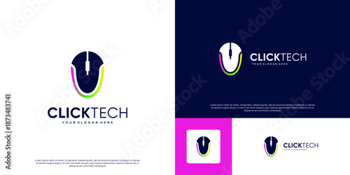 mouse click logo, with a modern abstract style and concept, vector design template.