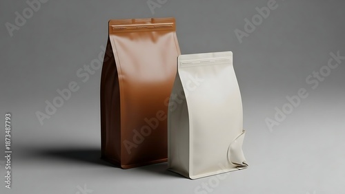 Wallpaper Mural Brown and white coffee bags packaging. Torontodigital.ca